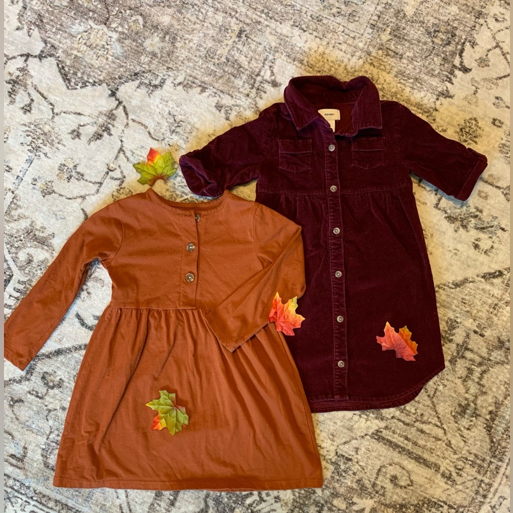 Old Navy corduroy shirt dress red wine size 5t